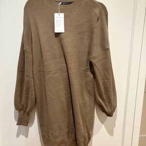 Elegant Tan Mini Dress